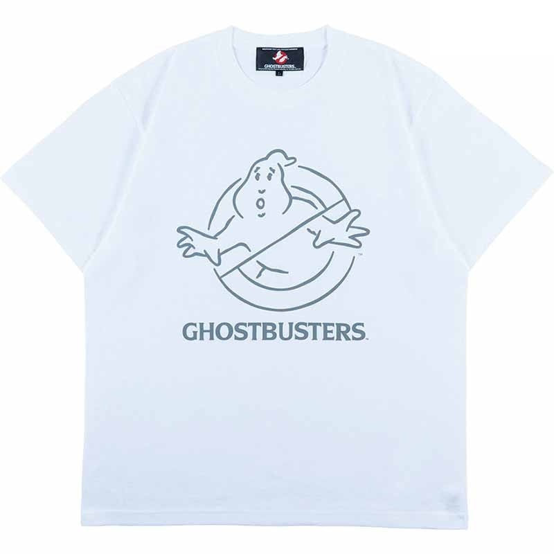メディコム・トイ MLE ゴーストバスターズ ロゴ (落書き) ホワイト Tシャツ Mサイズ 紙タグ付き