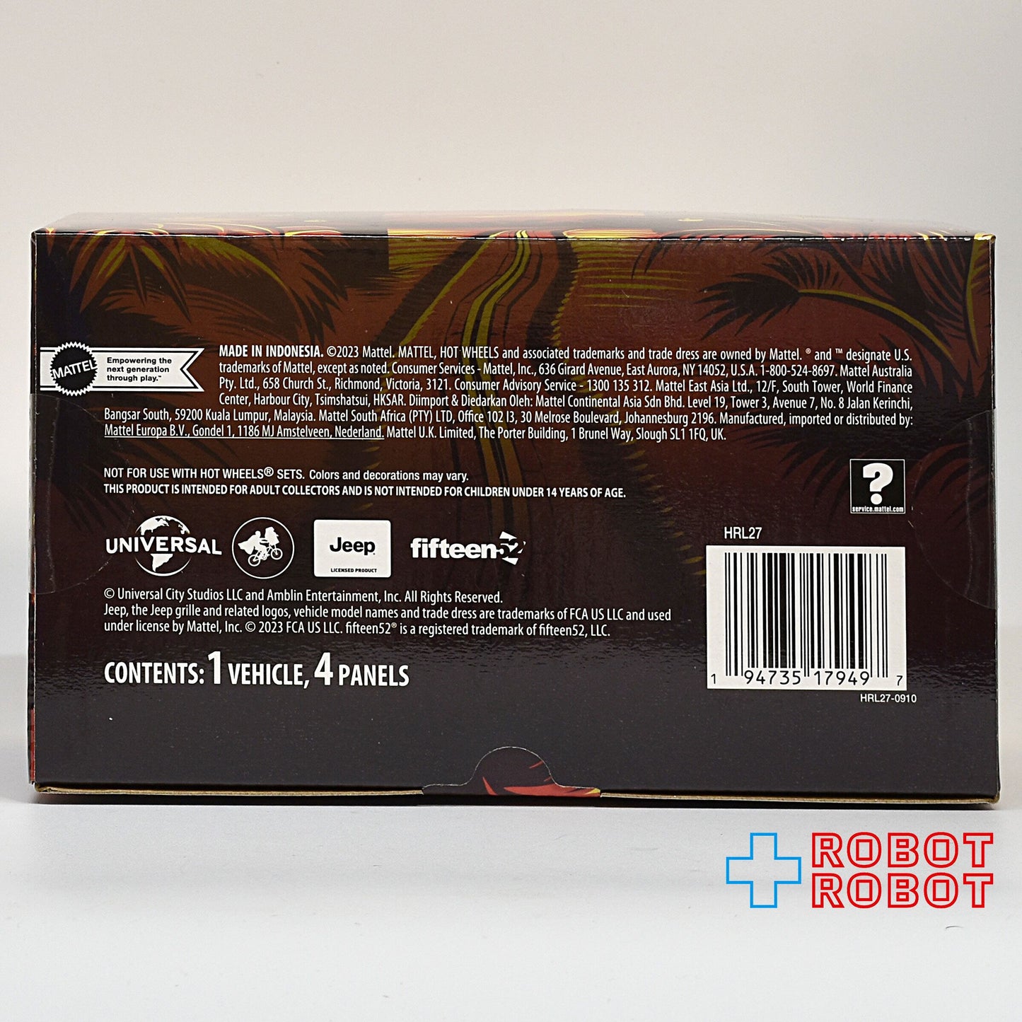 ホットウィール ジュラシック・パーク ジープ・ラングラー&ドクター・イアンマルコム 未開封