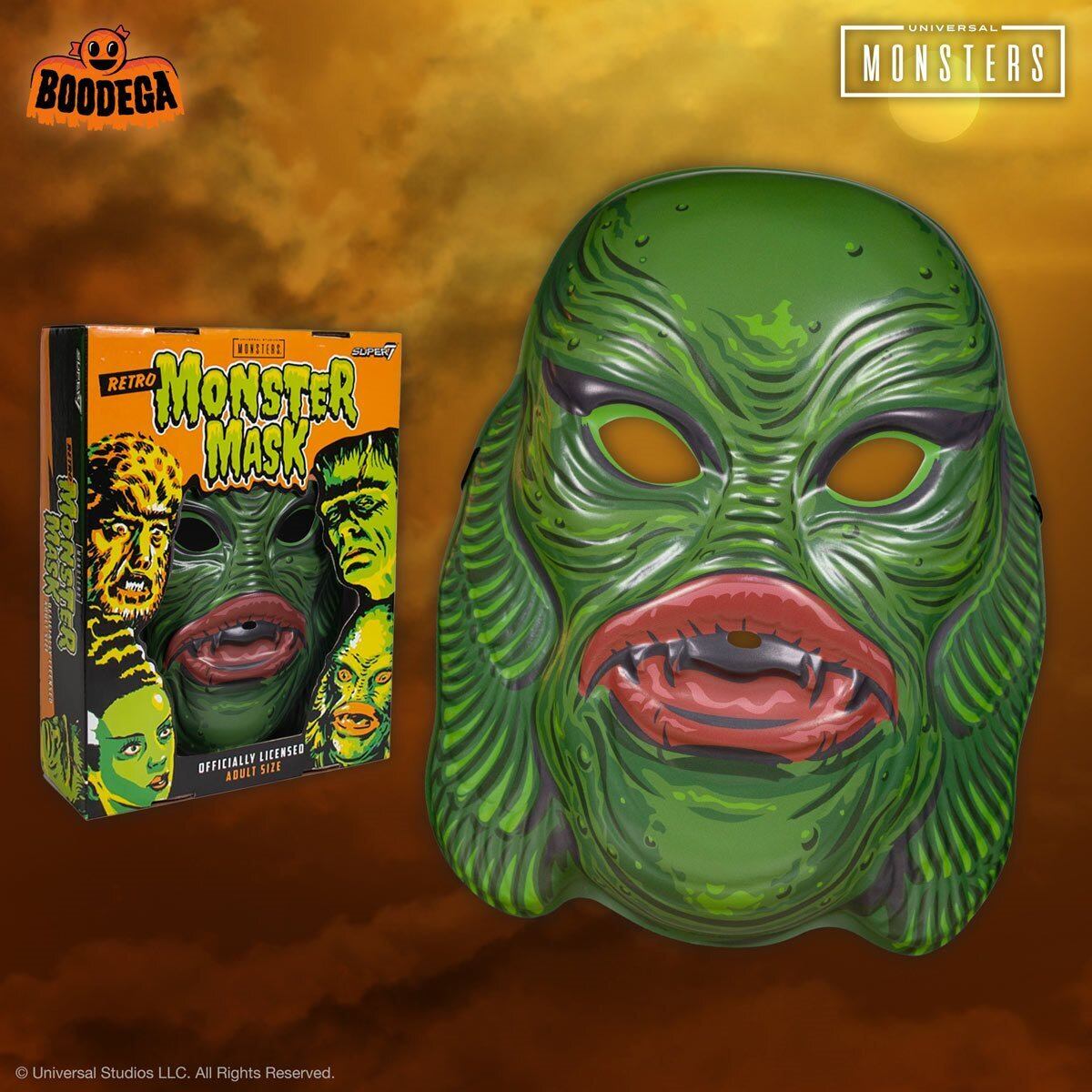 スーパー7 レトロモンスターマスク 大アマゾンの半魚人 (濃緑) マスク 箱入