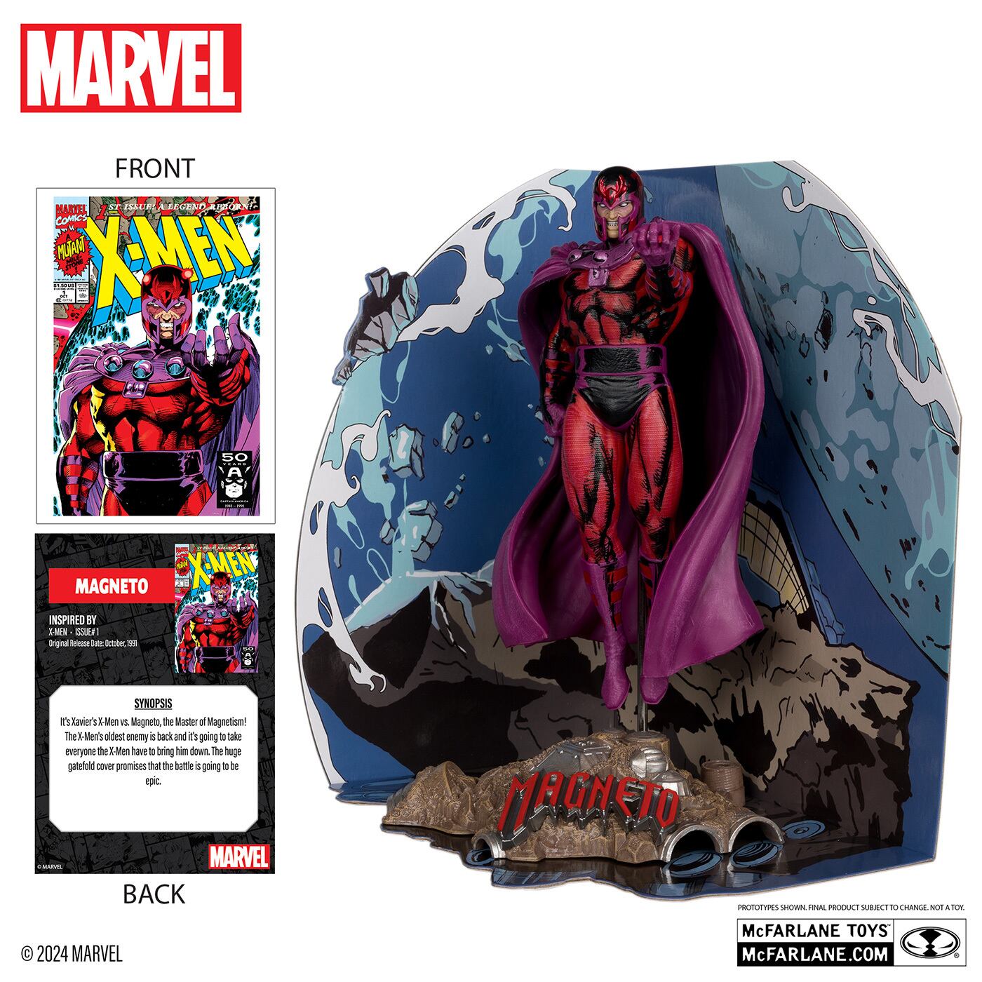 マクファーレン・トイズ マーベル シーン・フィギュア #010 マグニートー ジム・リー/X-MEN Vol.2 #11/6 スタチューフィギュア 未開封