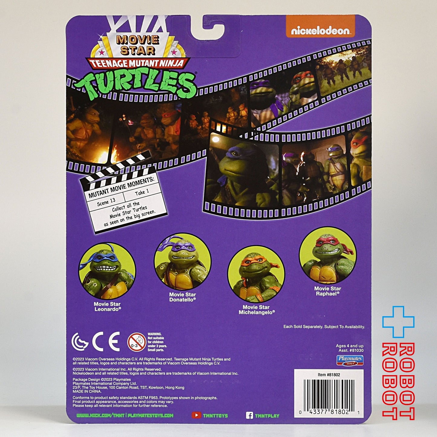 プレイメイツ タートルズ TMNT オリジナル・クラシック ウェーブ3 ムービースター ラフ ラファエロ 4インチ ベーシックフィギュア 未開封