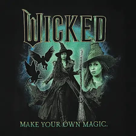 ウィキッド ふたりの魔女 Make Your Own Magic グラフィック Tシャツ ブラック