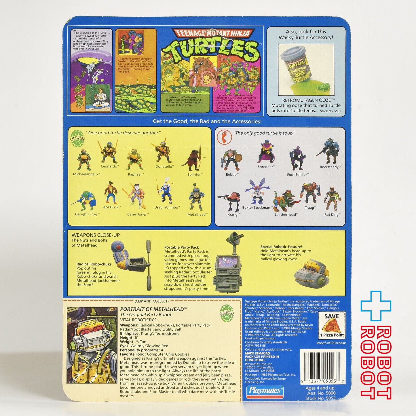 プレイメイツ TMNT ミュータント・タートルズ メタルヘッド アクションフィギュア 1989 未開封