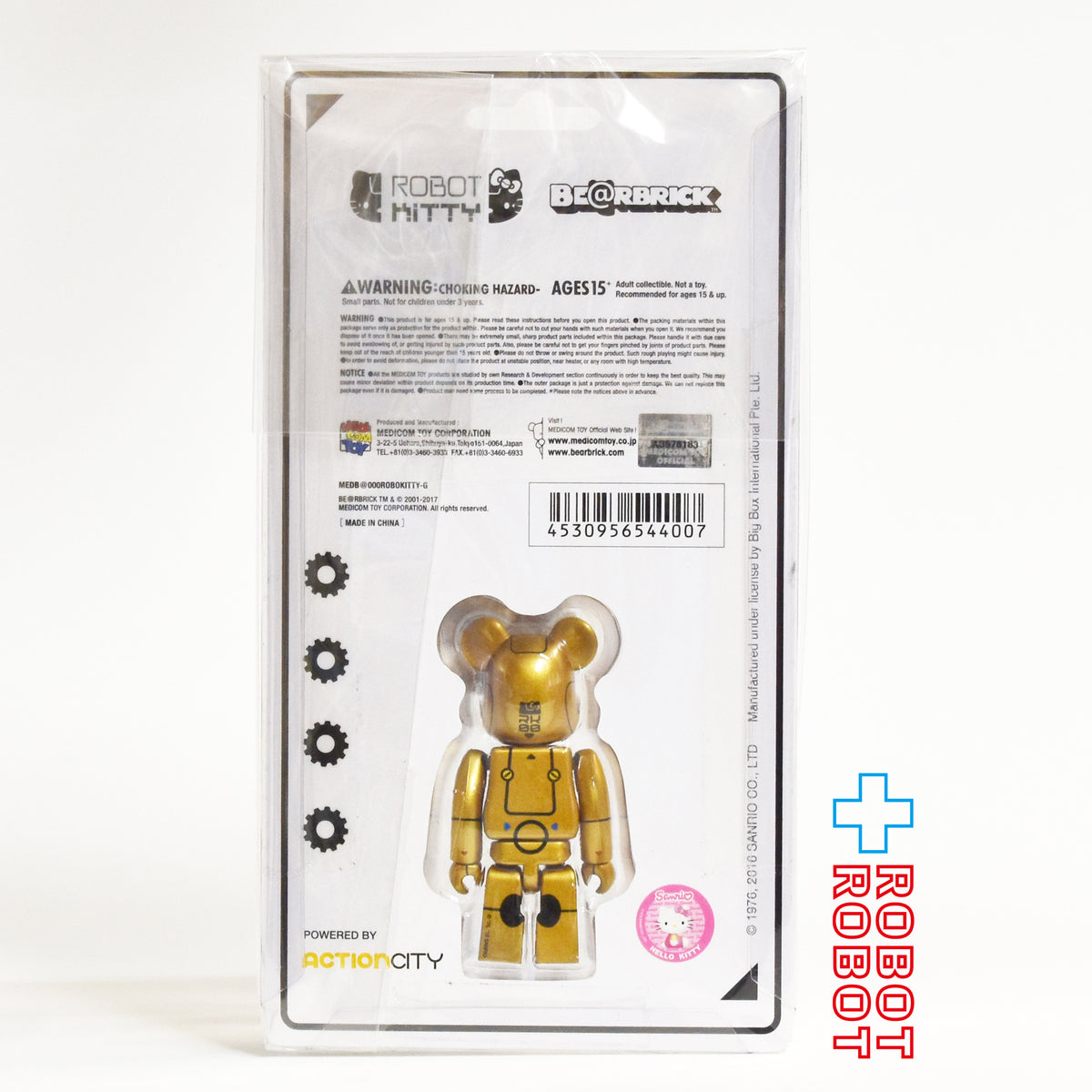 メディコム ベアブリック BE@RBRICK 100% 2017 シンガポール アクションシティ ロボットキティ ゴールド Ver. 限定品 未開封 4号店商品