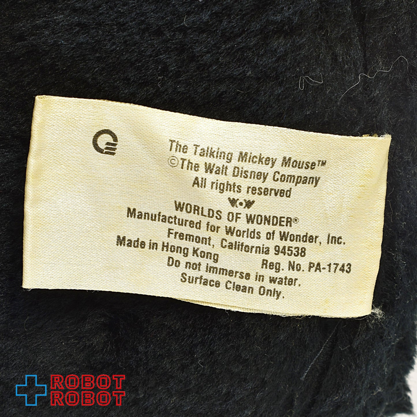 ディズニー トーキング ミッキーマウス ぬいぐるみ人形 ワールドオブワンダー社 1986