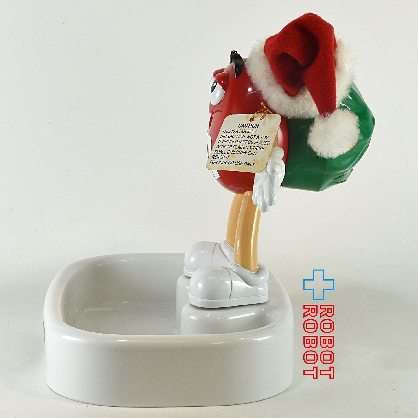 M&M's エムアンドエムズ レッド サンタ帽 トーキング アニメイテッド クリスマス キャンディー ディッシュ 白 箱入