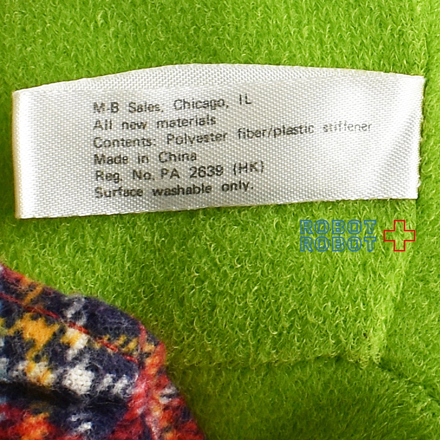 マクドナルド セサミストリート マペッツ ベビー・カーミット 赤チェックベスト ぬいぐるみ人形 1987 ※帽子欠品