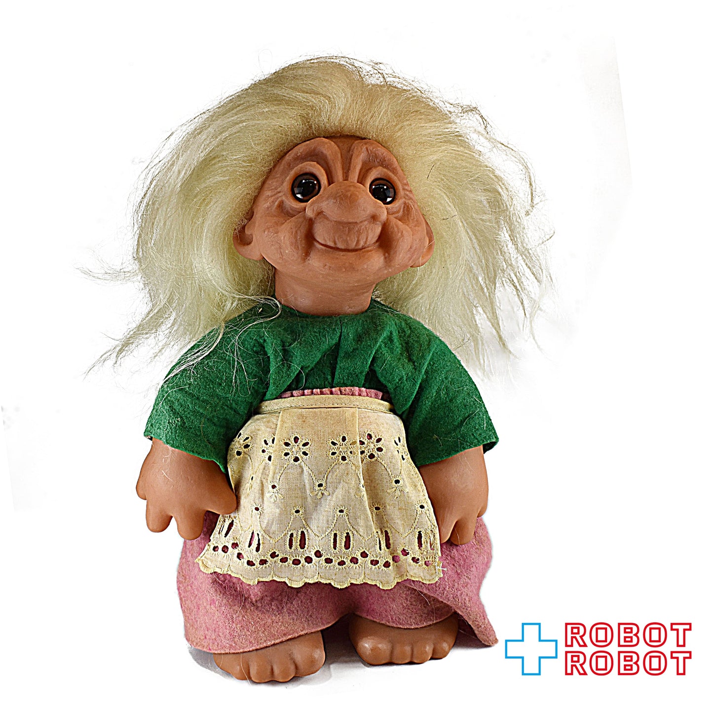 ビッグ・トロール 緑の服の女性 白髪 33センチ トロル人形