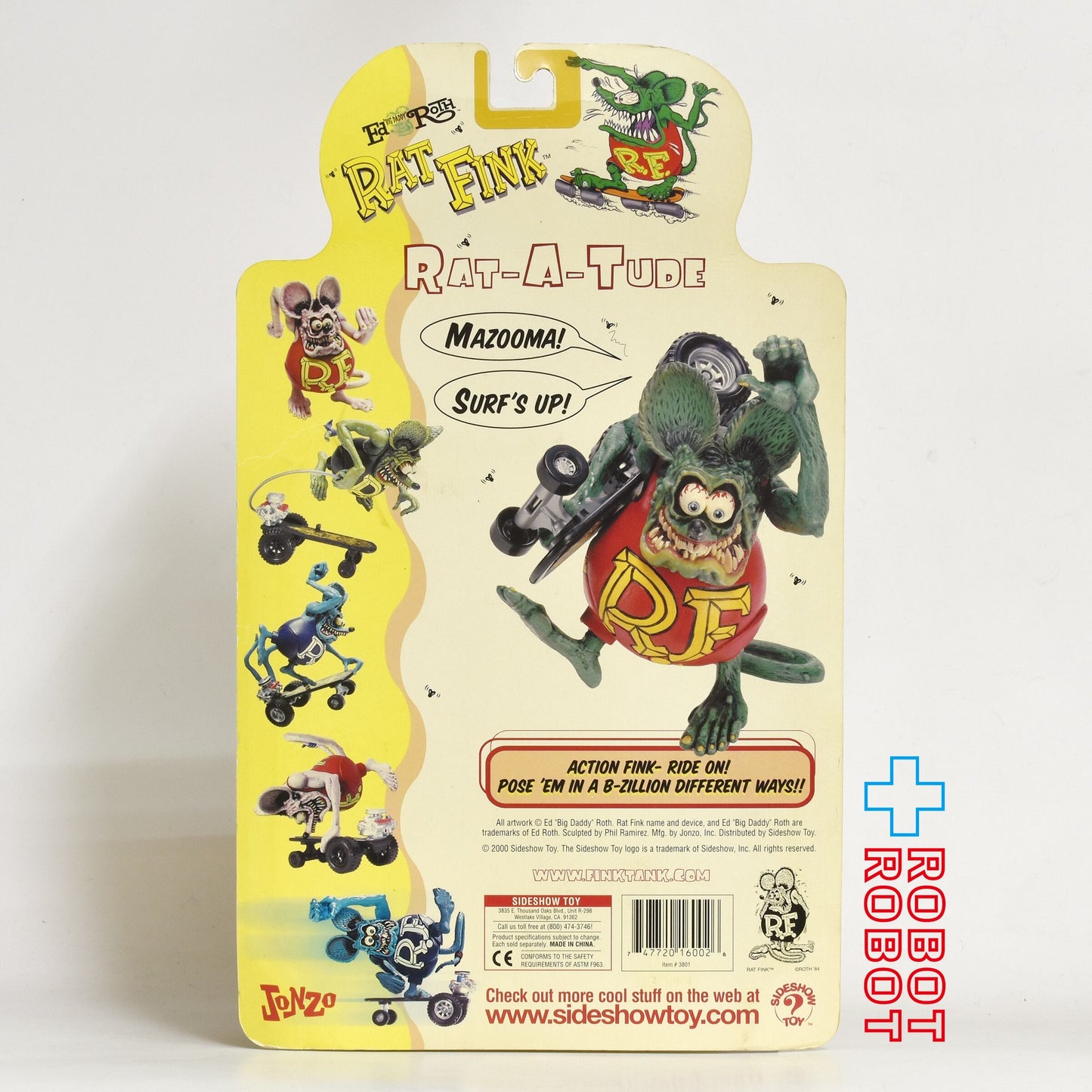 サイドショウ エド・ロス #3801 ラットフィンク RAT-A-TUDE レッド スケートボード アクションフィギュア シリーズ 未開封