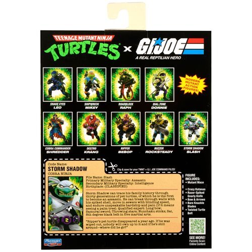 プレイメイツ ティーンエイジ・ミュータント・ニンジャ・タートルズ TMNT x G.I.ジョー スラッシュ as ストームシャドウ アクションフィギュア 未開封