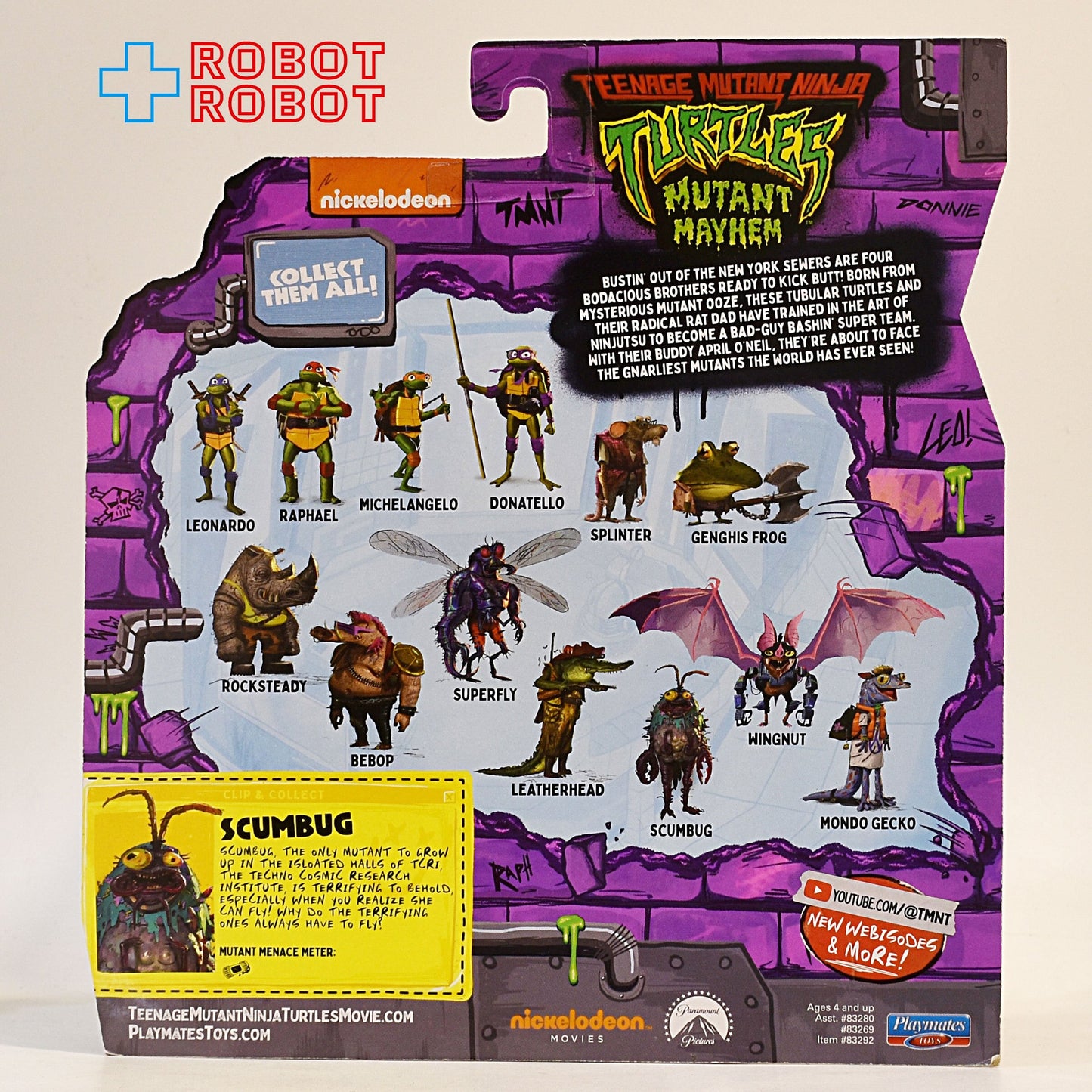 プレイメイツ タートルズ ミュータント・パニック!TMNT スカムバグ 4.5インチ ベーシックフィギュア 未開封