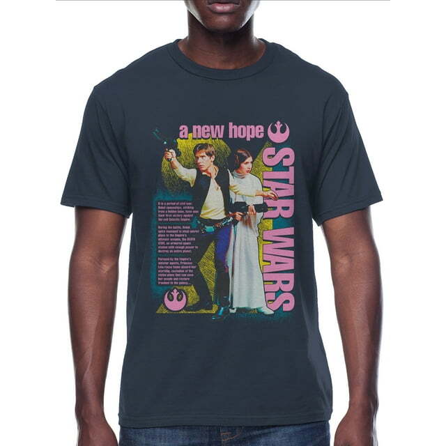 スター・ウォーズ Tシャツ 新たなる希望 ハン・ソロ & プリンセス・レイア ネイビー