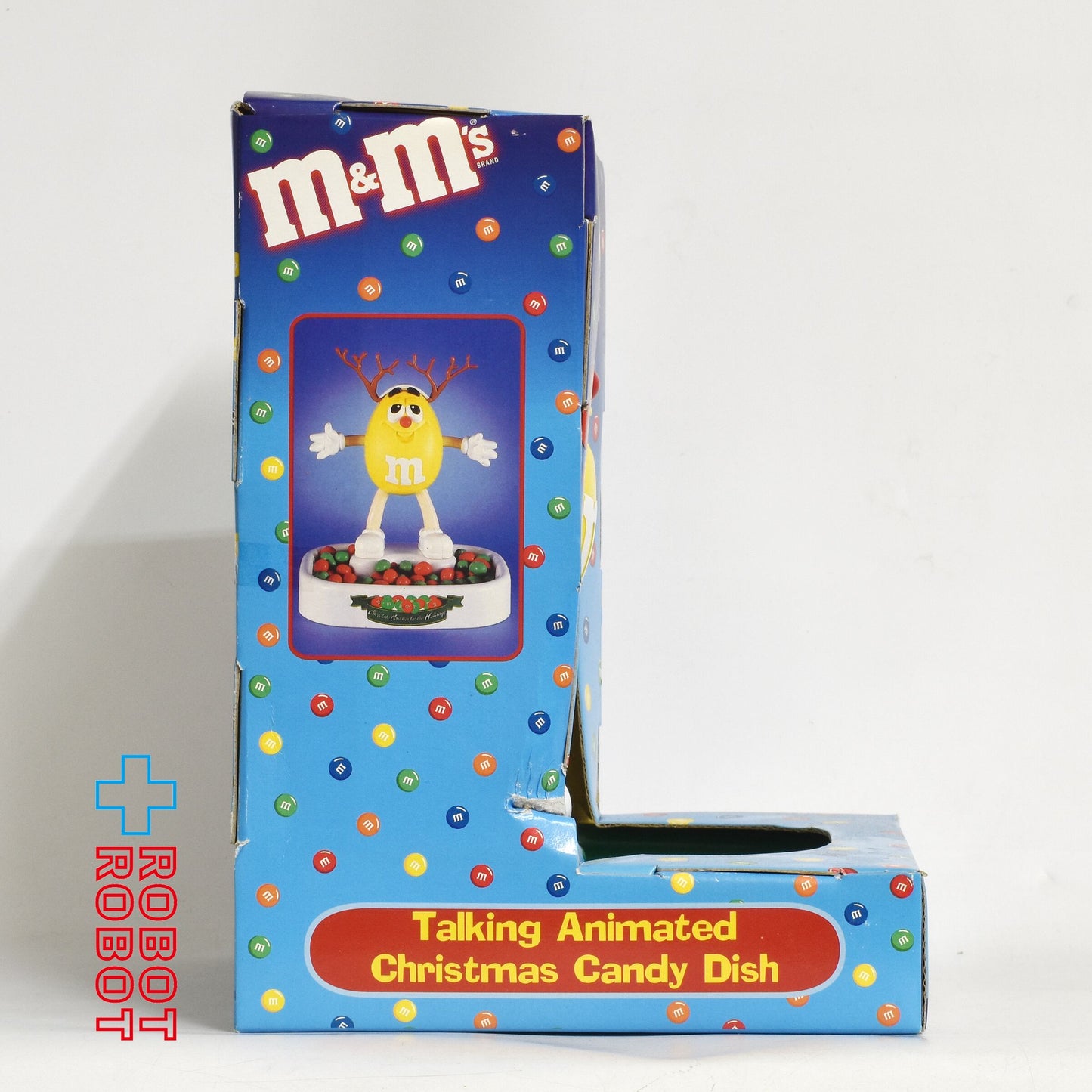 M&M's エムアンドエムズ イエロー トナカイ トーキング アニメイテッド クリスマス キャンディー ディッシュ 緑 箱入