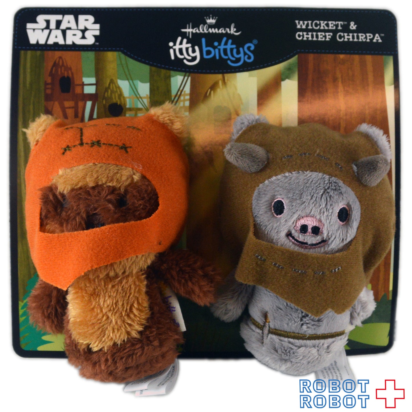 スター・ウォーズホールマーク ウィケット&チャーパ酋長 イウォーク itty bittys マスコットぬいぐるみ人形 台紙付