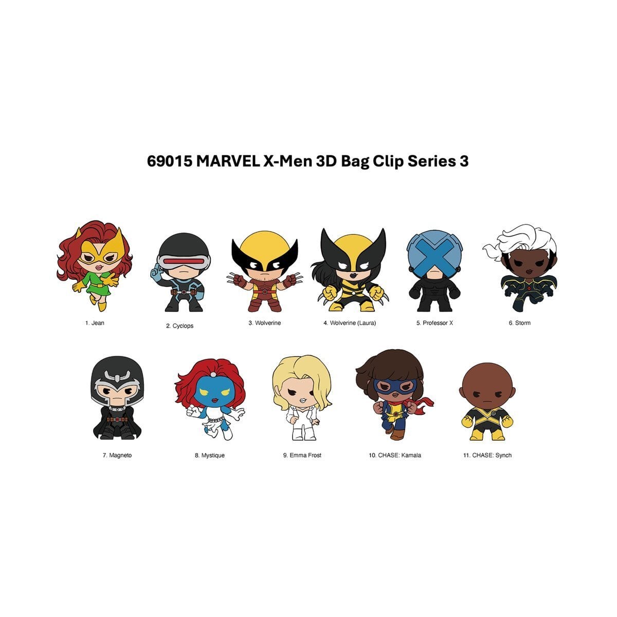 モノグラム フィギュラル バッグ クリップ マーベル X-MEN シリーズ 3 1パック 未開封