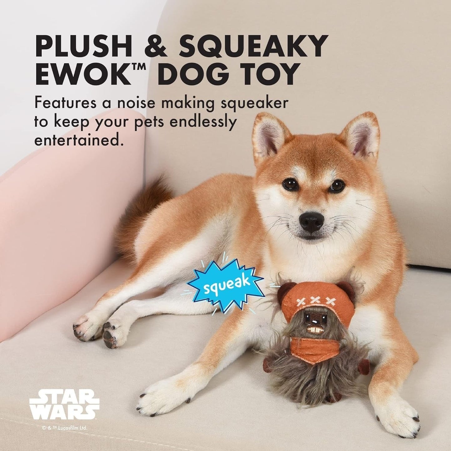 スター・ウォーズ ウィケット イウォーク ペット用 9インチ スクイークぬいぐるみ人形 頭に笛入り フェッチフォーペット社 紙タグ付き