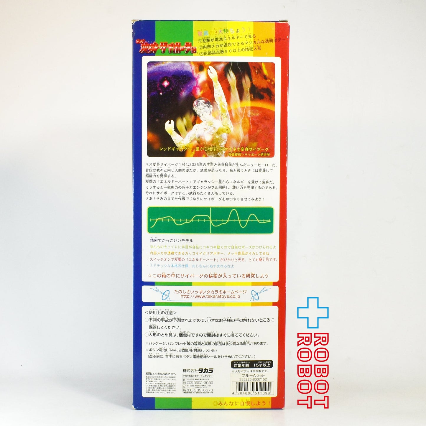 ⚫️タカラ 電池で光る!ネオ 変身サイボーグ1号 ブルーAセット 開封