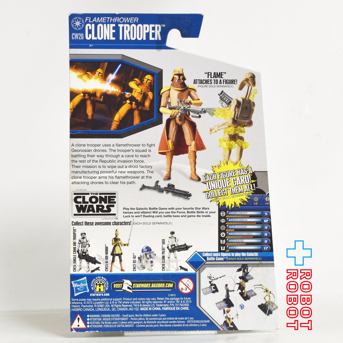 台紙フック部に微妙なシワ:スター・ウォーズ CW2010 CW26 フレイム・スローワー・トルーパー クローン・ウォーズ 3.75インチ アクションフィギュア US版 未開封