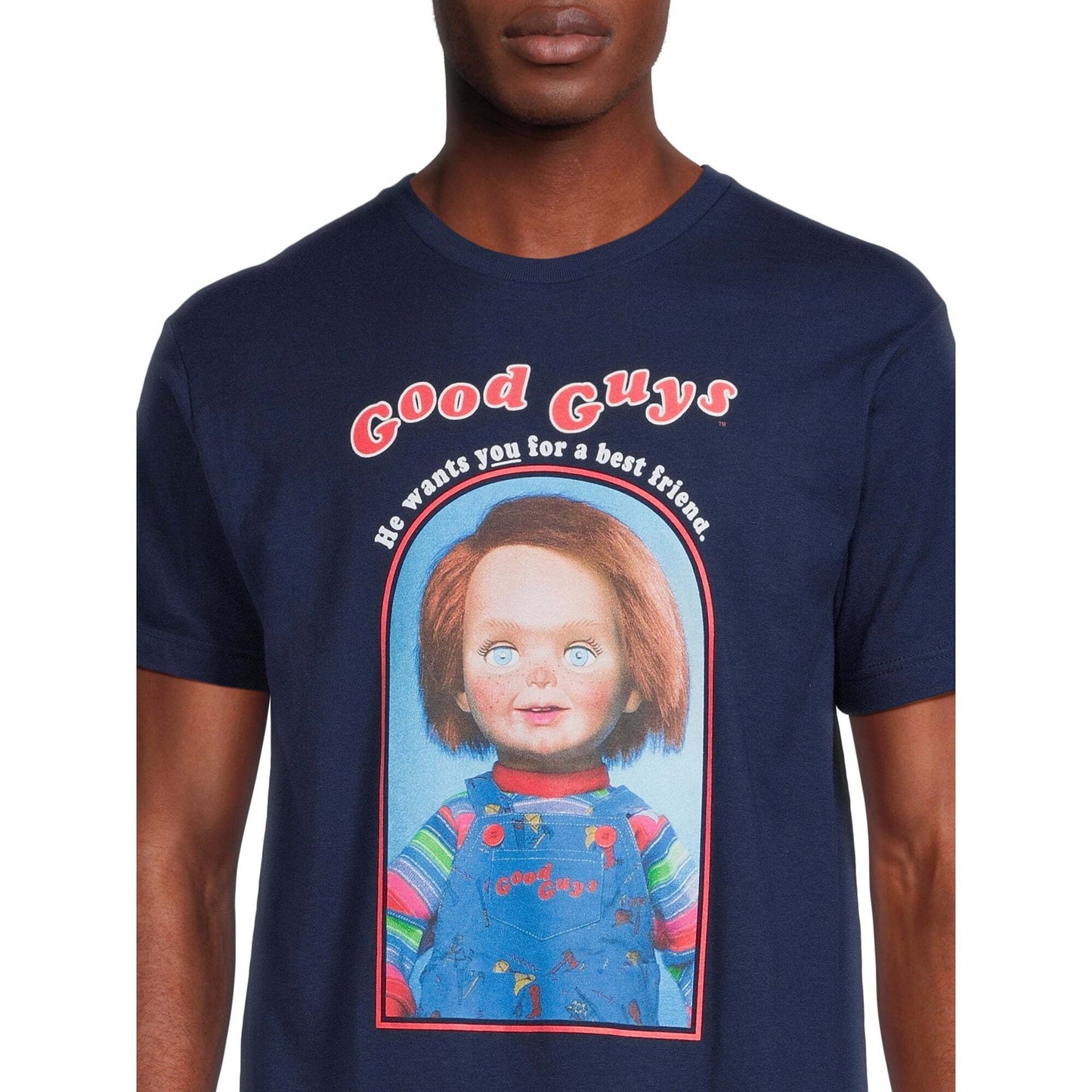 チャイルド・プレイ チャッキー Tシャツ Chucky Good Guys グッドガイズ ネイビー