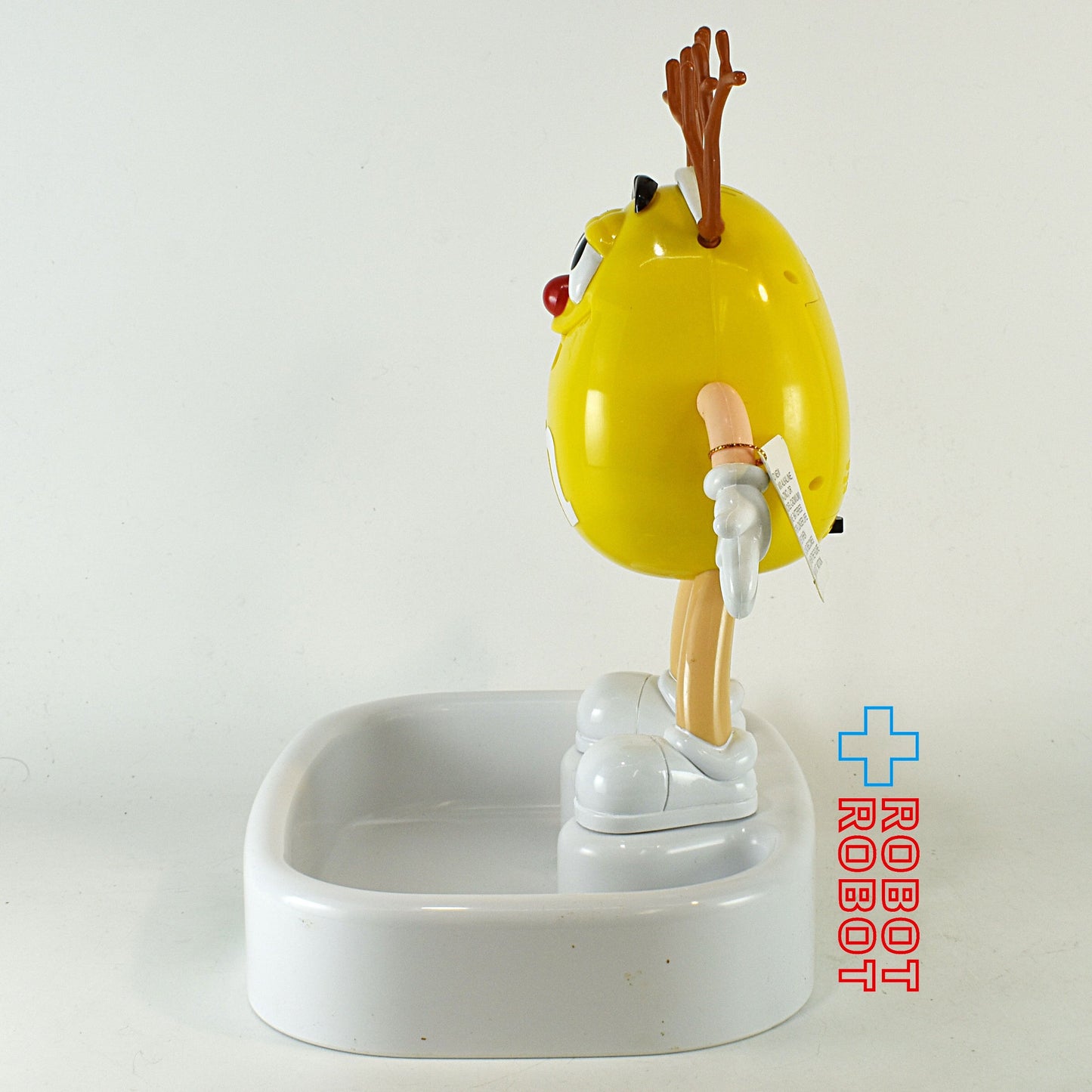 M&M's エムアンドエムズ イエロー トナカイ トーキング アニメイテッド クリスマス キャンディー ディッシュ 白 箱入