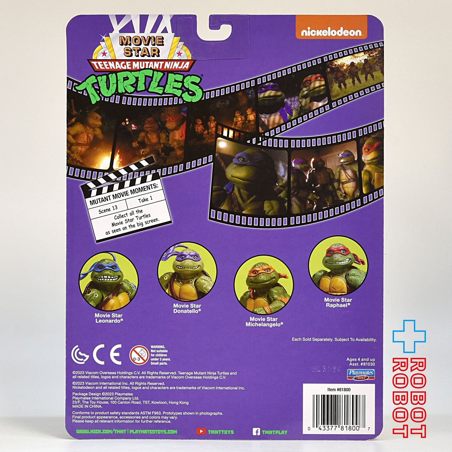 プレイメイツ タートルズ TMNT オリジナル・クラシック ウェーブ3 ムービースター ドニー ドナテロ 4インチ ベーシックフィギュア 未開封