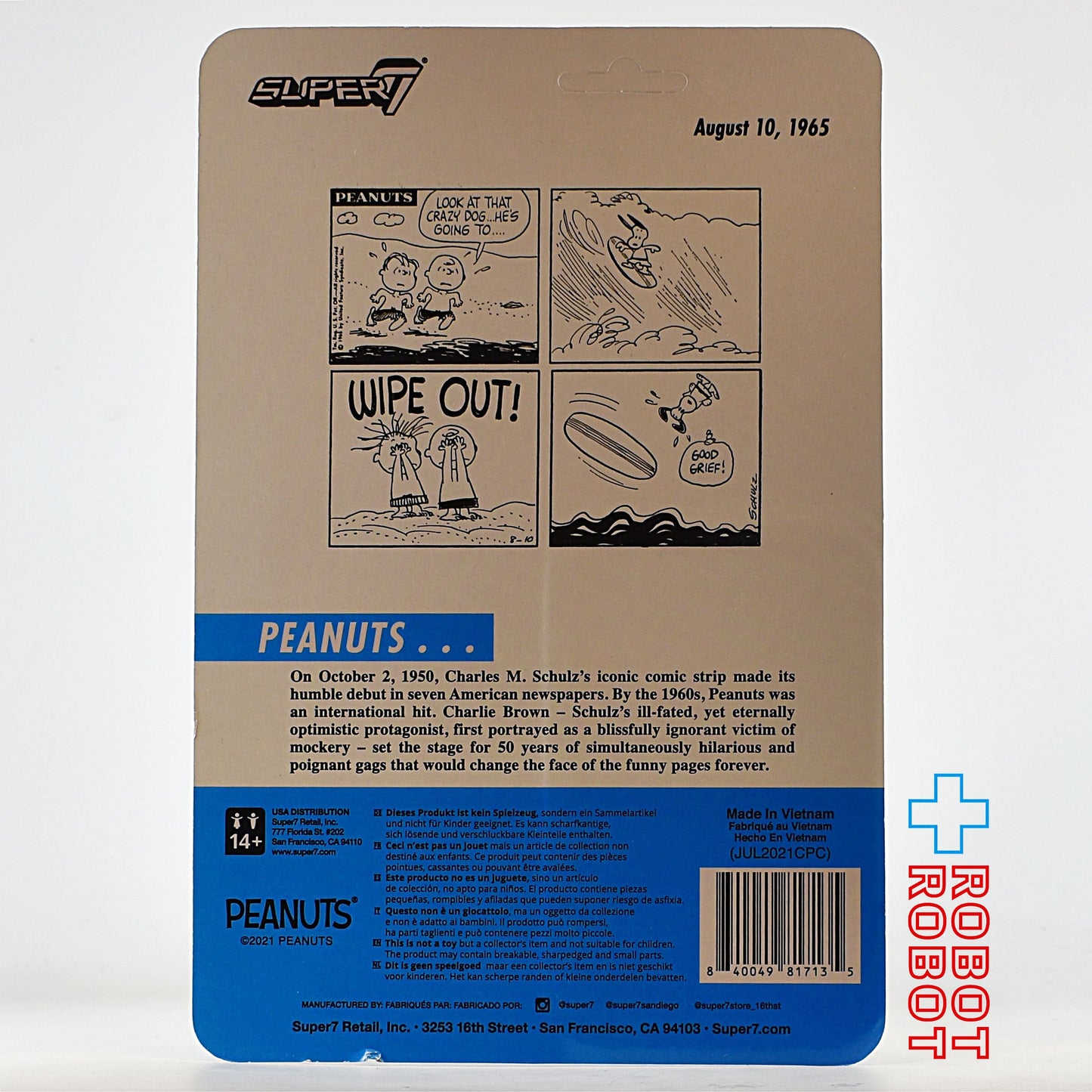 リ・アクション ピーナッツ サーファー スヌーピー 3.75インチ アクションフィギュア 未開封