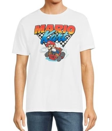 ニンテンドー マリオカート ロゴ グラフィック Tシャツ ホワイト