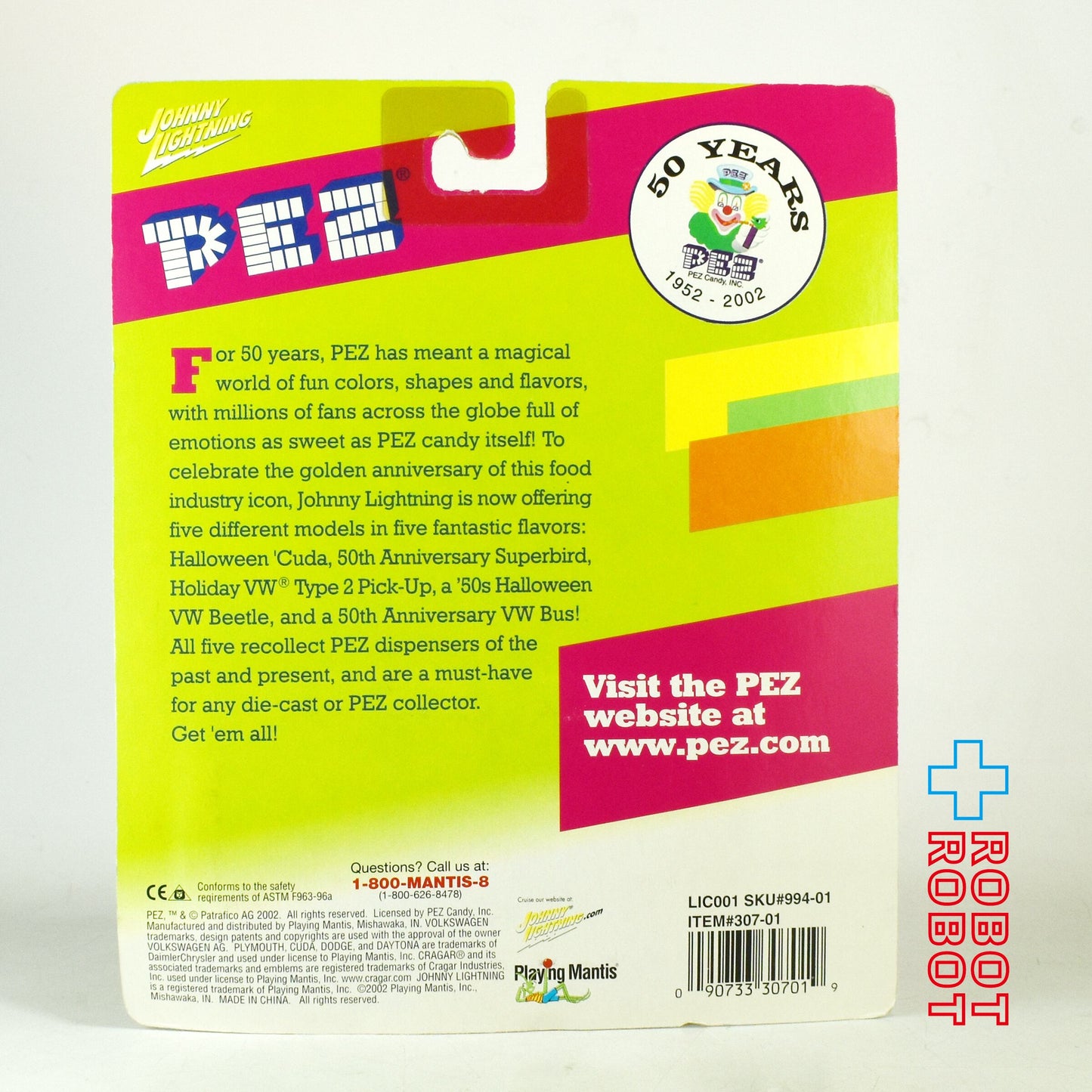 ジョニーライトニング PEZ 50周年 VW フォルクスワーゲン トラック ダイキャスト ミニカー