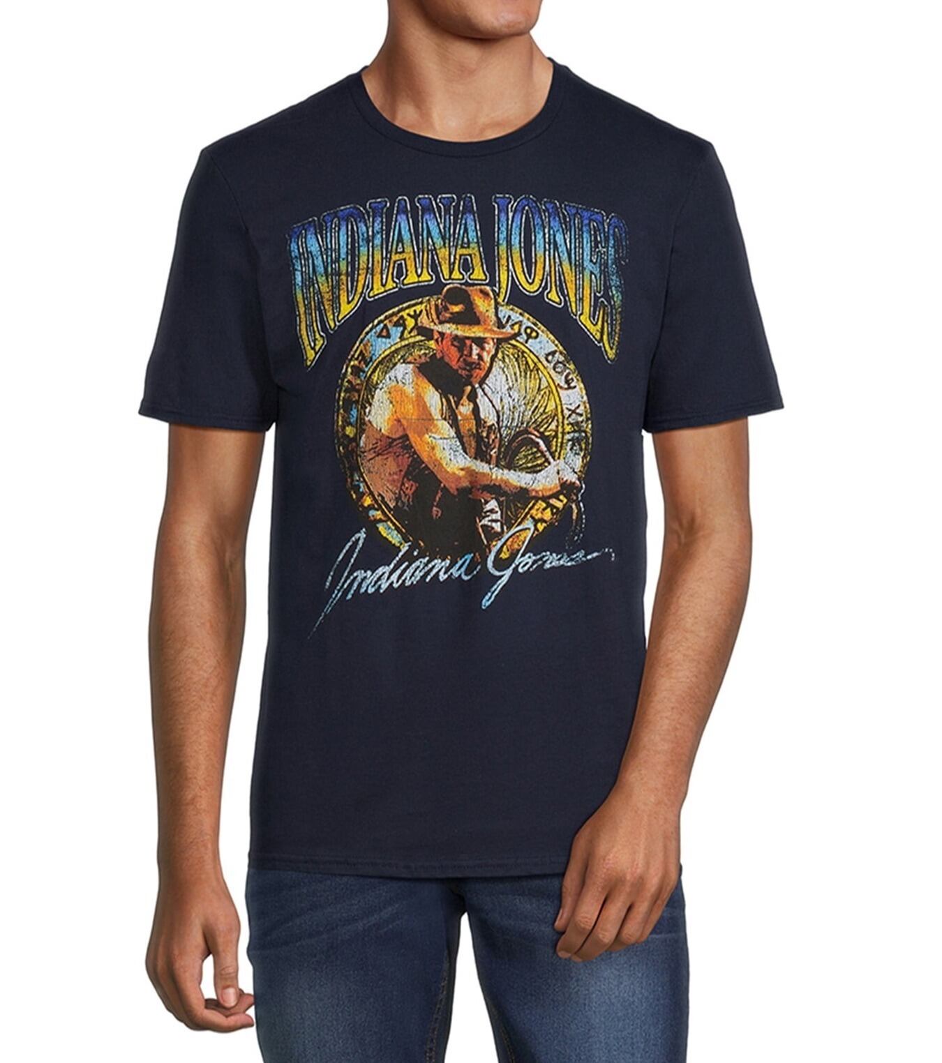インディ・ジョーンズ レトログラフィック ロゴ Tシャツ ネイビー