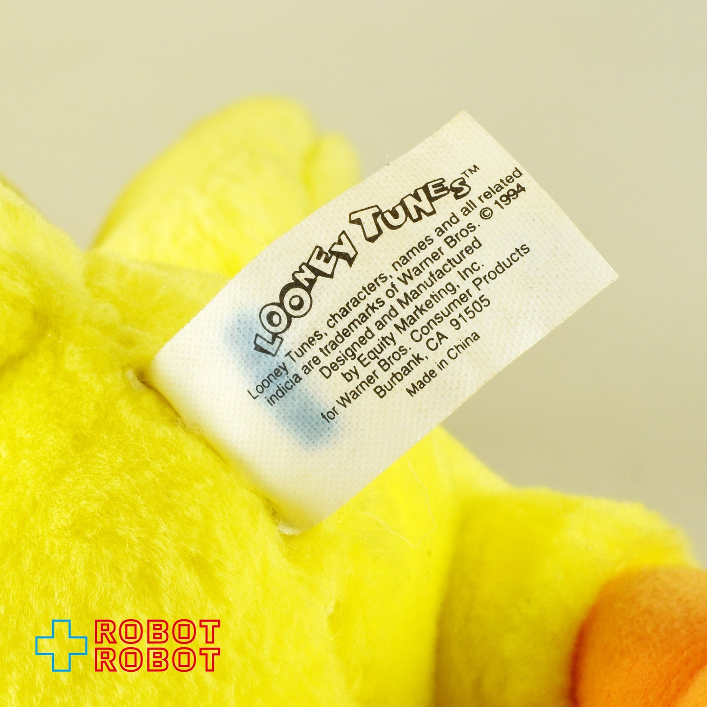 ルーニー・テューンズ トゥイーティー ぬいぐるみ人形 紙タグとプラスチックタグ付き