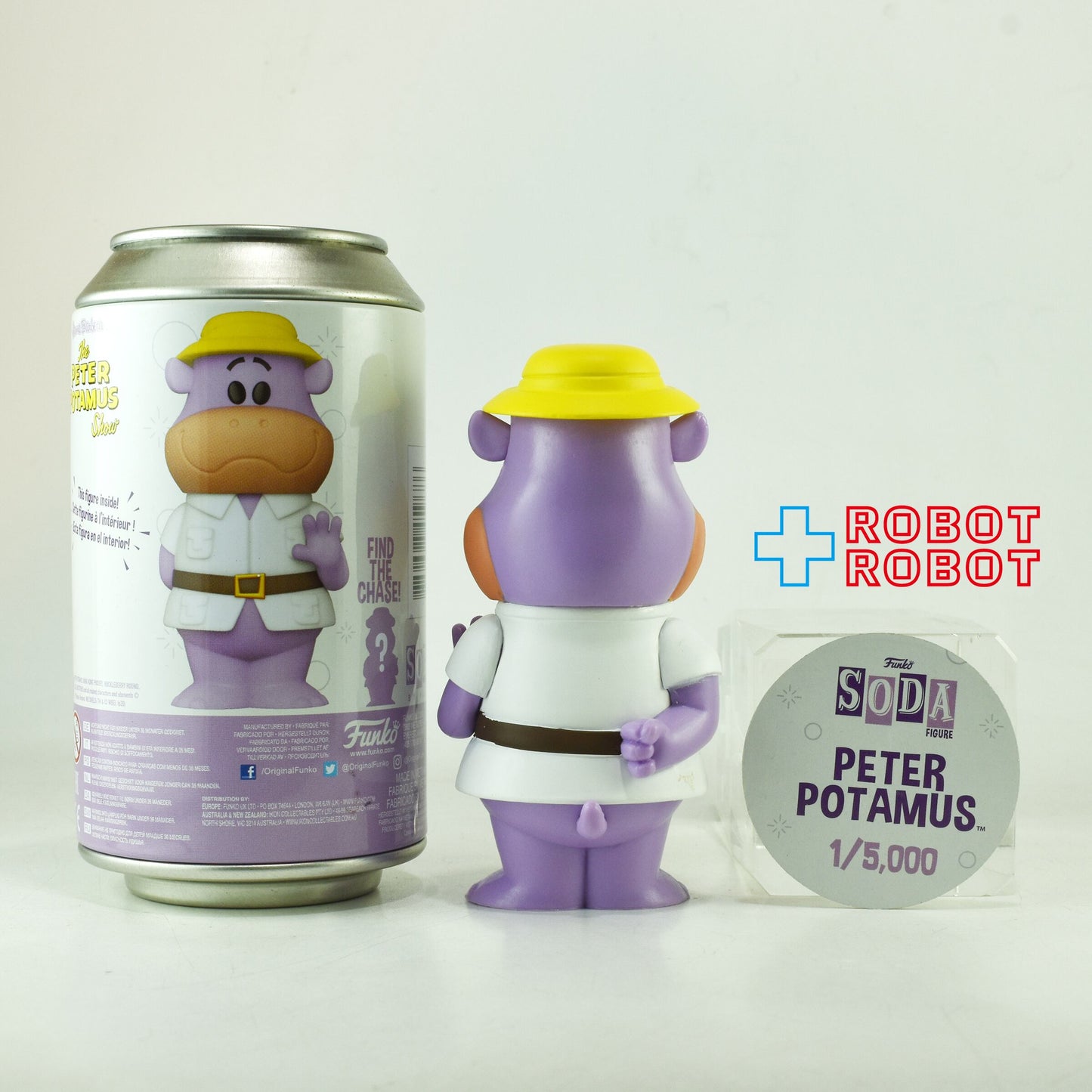 ファンコ SODA ソーダ缶 ハンナ・バーベラ ピーターポタモス カバのガバチョ ビニールフィギュア 缶入り