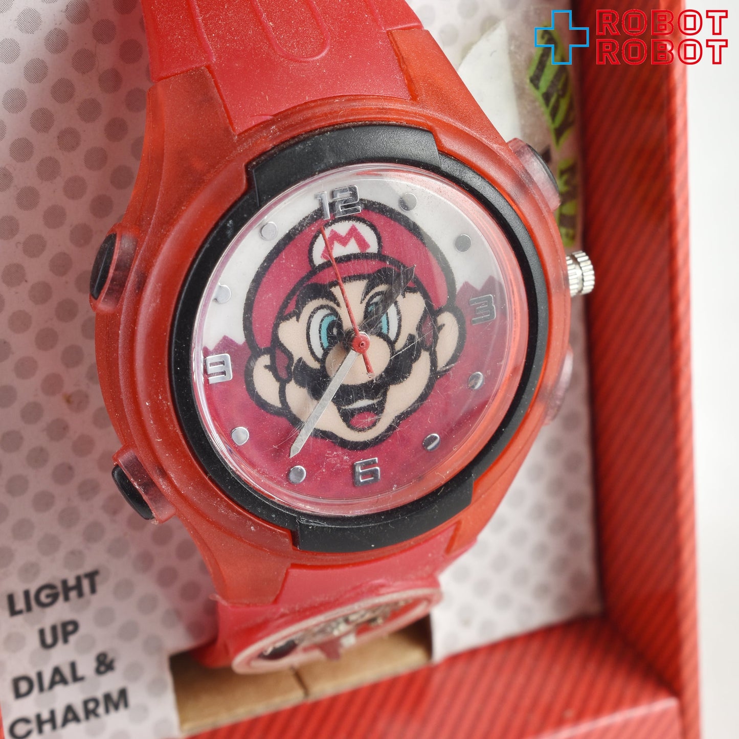 ニンテンドー スーパーマリオ ライトアップ ダイアル & チャーム 腕時計 箱入 ※難有り