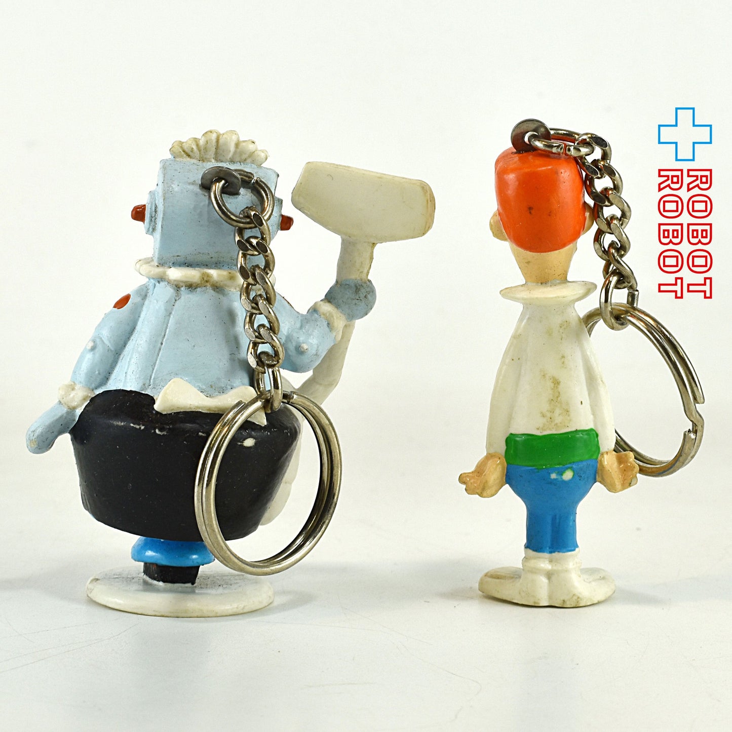 宇宙家族ジェットソン ジョージ&メイドロボットのロジー PVCフィギュア キーチェーン セット