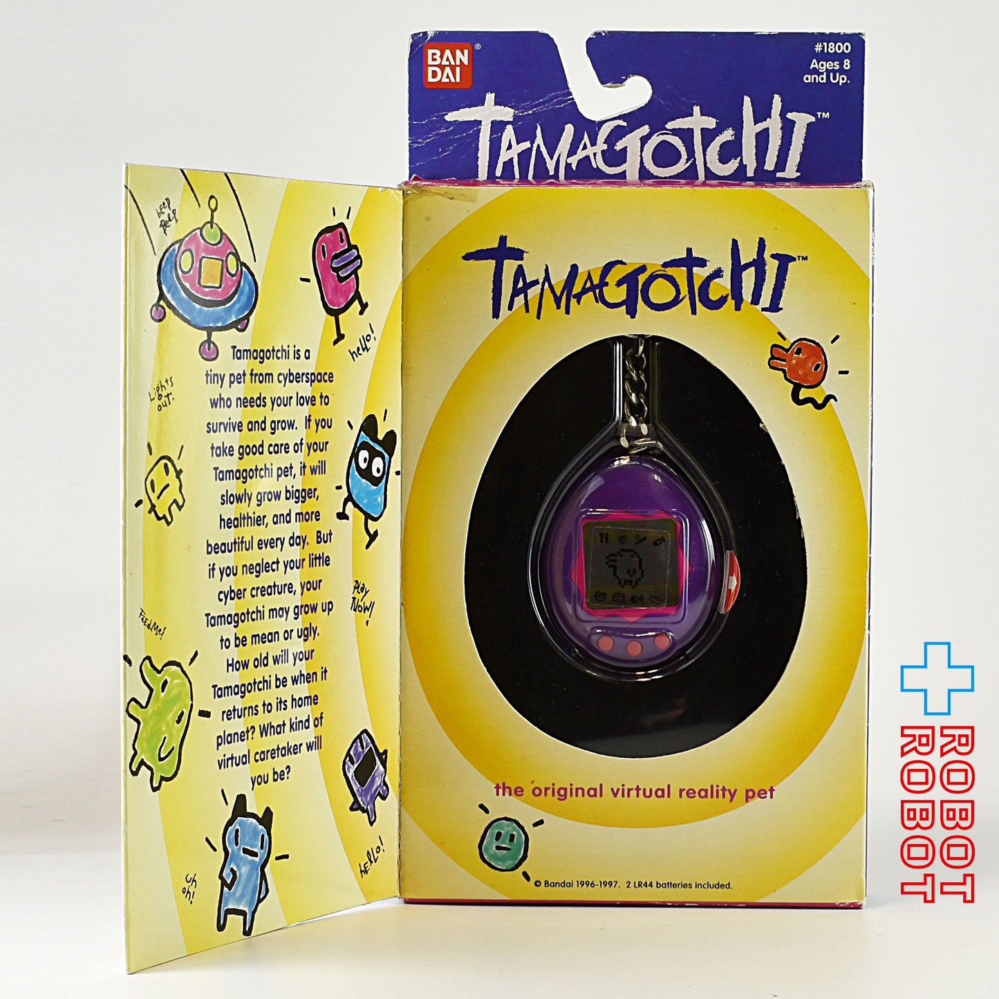 バンダイ 英語版 初代たまごっち 紫/赤 箱付 動作確認済