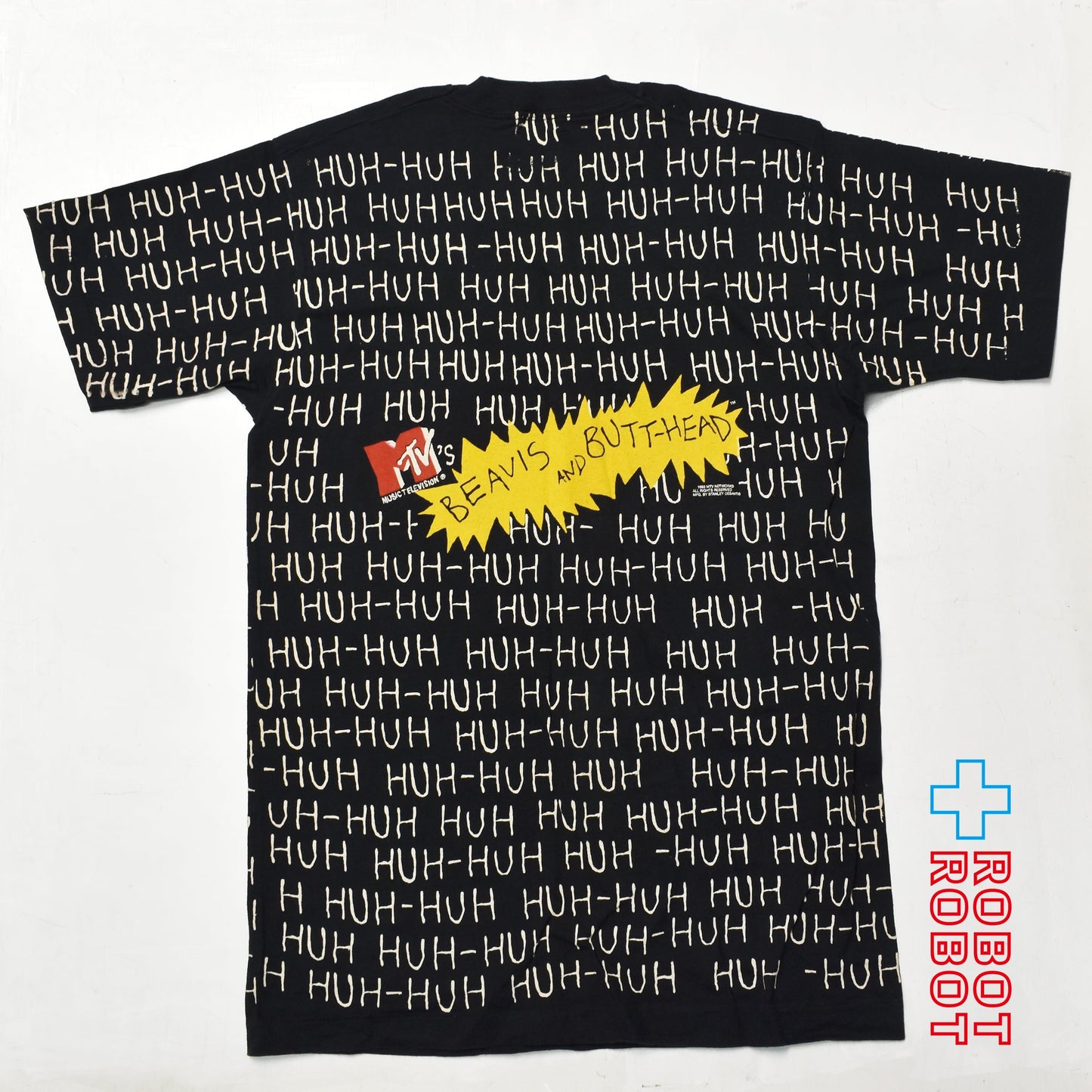 フルーツオブザルーム ビーバス & バットヘッド "それは、クールだ" 総柄 Tシャツ USA製 Mサイズ ブラック