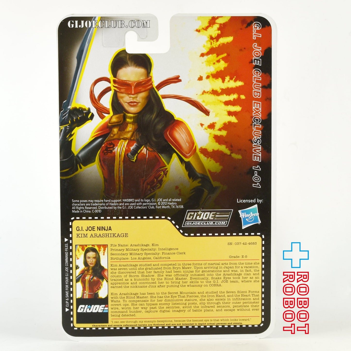 ハズブロ G.I.ジョー コレクターズ クラブ 1-01 キム・アラシカゲ アクションフィギュア 未開封