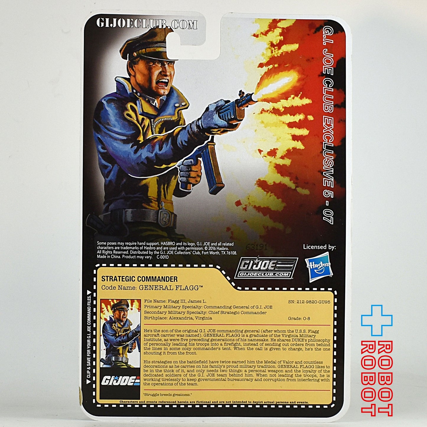 ハズブロ G.I.ジョー コレクターズ クラブ 5-07 ストラテジック コマンダー ( ジェネラル フラッグ ) アクションフィギュア 未開封
