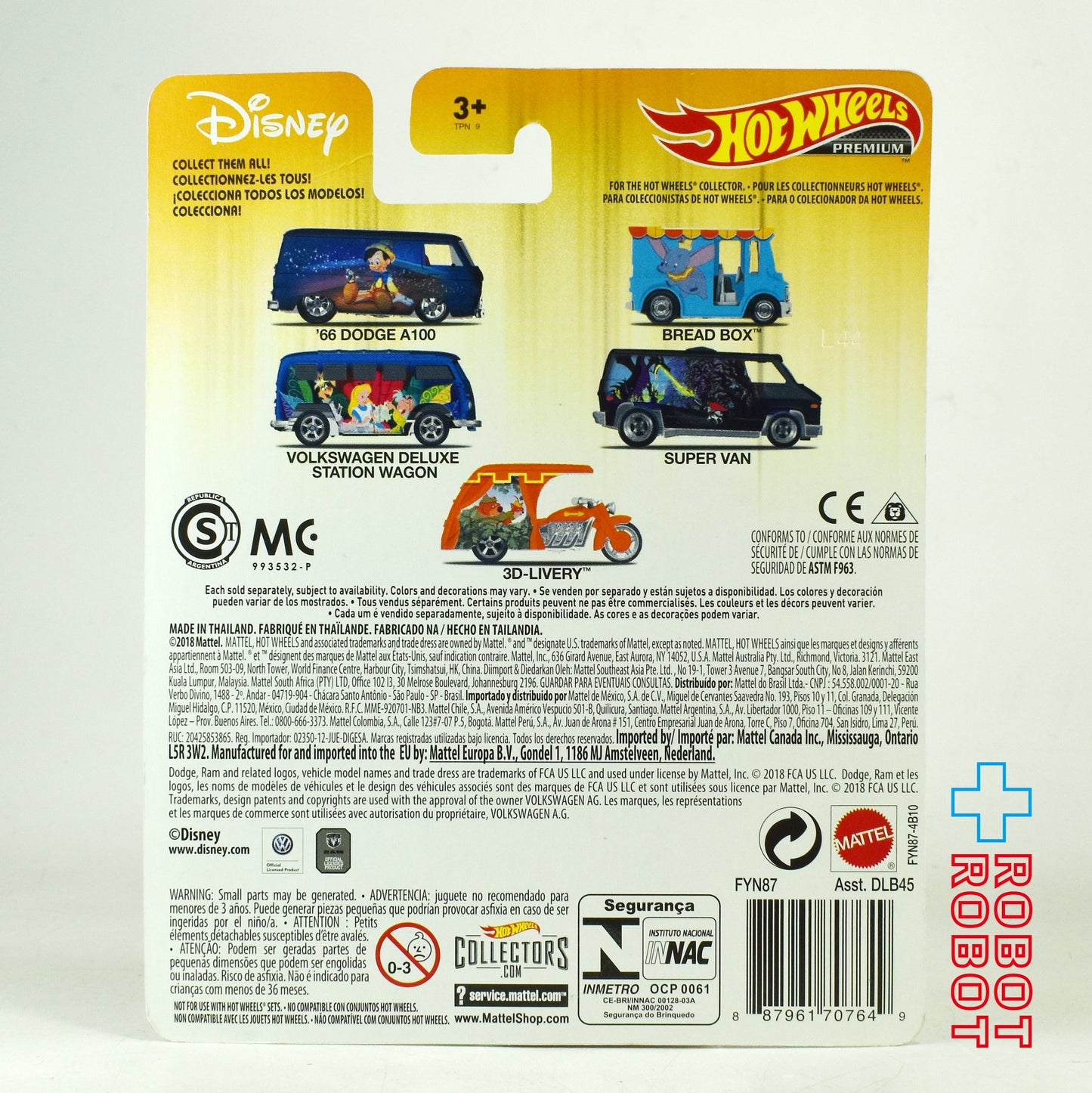 ホットウィール プレミアム ディズニー ピノキオ '66 ダッジ・A100 ダイキャストミニカー 未開封 2018