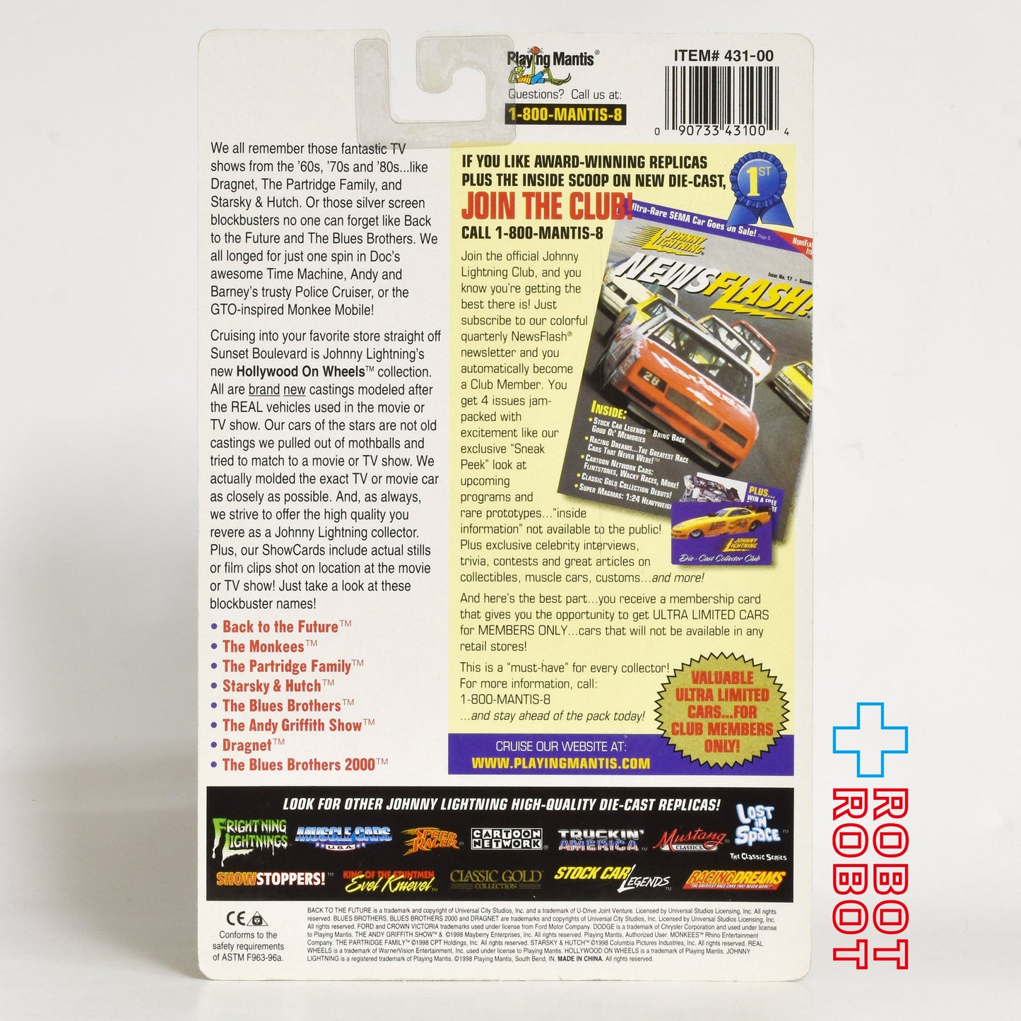 ジョニーライトニング ブルース・ブラザース P1 パトカー パトカー スタント ショーカード ミニカー 未開封