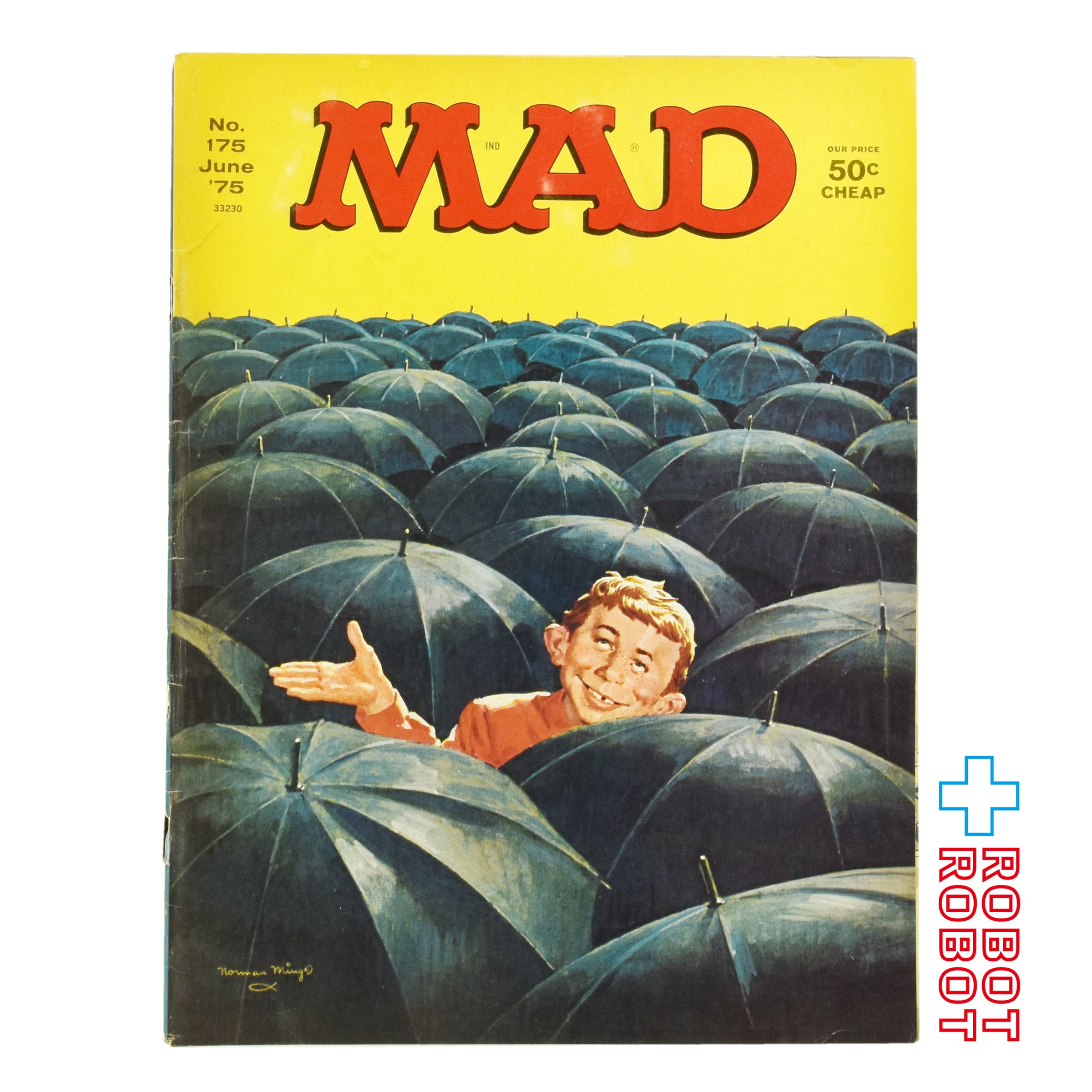 【額縁付き】A2 ポスター MAD Magazine マッドマガジン 紺 MAD MAGAZINE マッドマガジン no.175 傘 June 1975