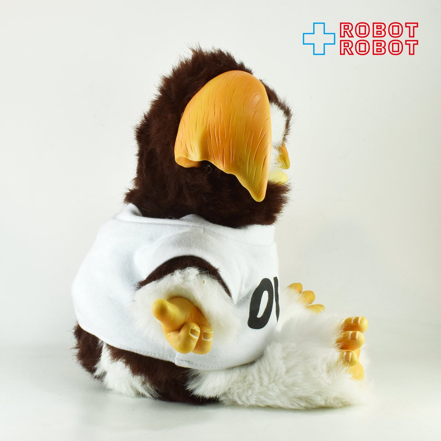 グレムリン オーバーザストライプス ギズモ 横目 びっくり顔 毛玉付き パペット ぬいぐるみ Tシャツ着用 31センチ