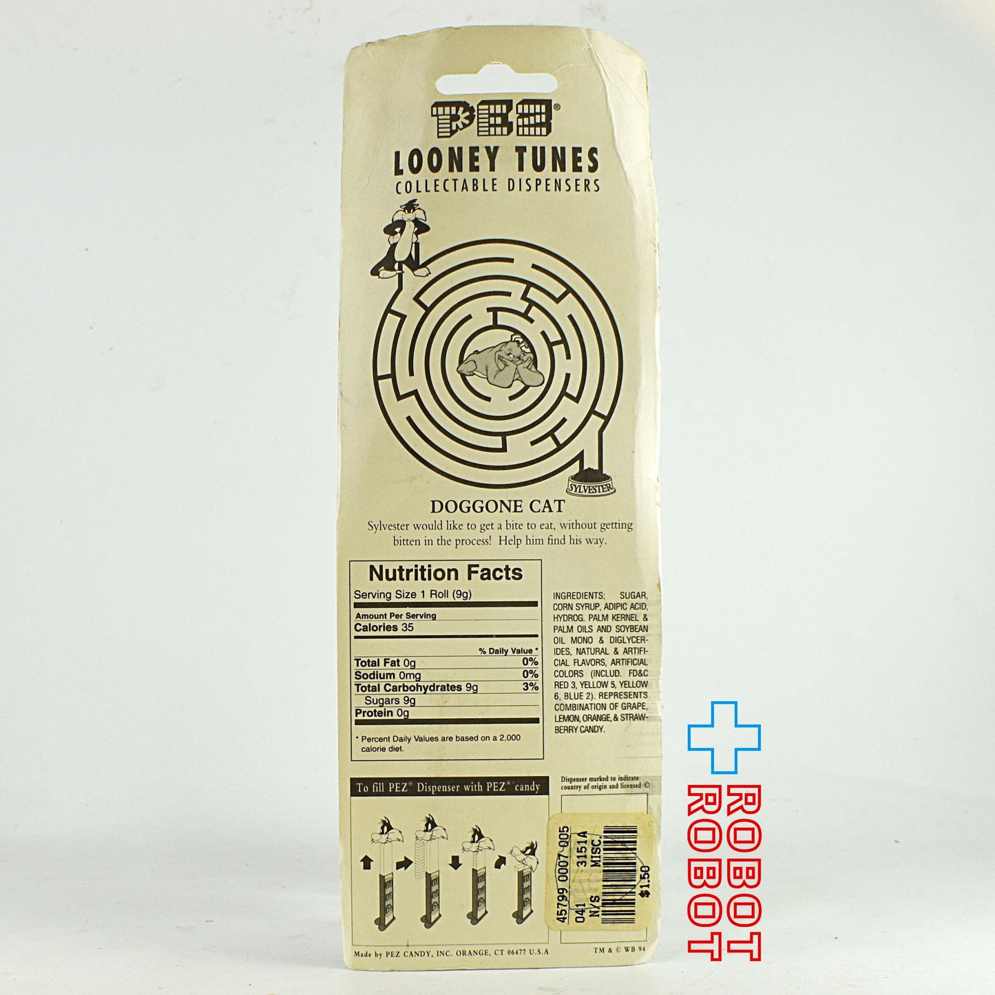 PEZ ルーニー・テューンズ シルベスター オールダースタイルヘッド アメリカンカード 未開封