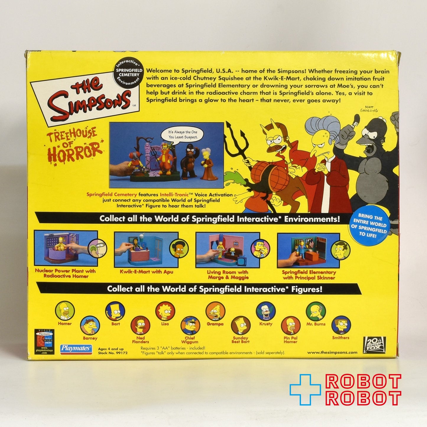 プレイメイツ シンプソンズ 恐怖のツリーハウス スプリングフィールド墓地 ホーマー / バート / バーンズ / ネッド インタラクティブ プレイセット 開封箱入
