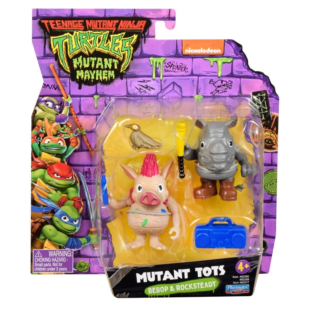プレイメイツ テイルズ・オブ・ティーンエイジ・ミュータント・ニンジャ・タートルズ ミューテーションズ MIX ’N MATCH ビーバップ & ロックステディ 4.5インチ ベーシックフィギュア 未開封