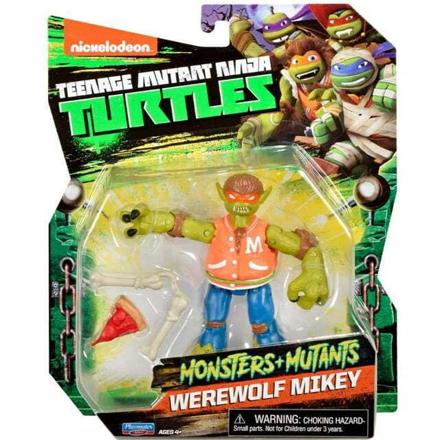 プレイメイツ タートルズ TMNT モンスターズ + ミュータンツ ウェアウルフ マイキー ミケランジェロ 4インチ アクションフィギュア 未開封
