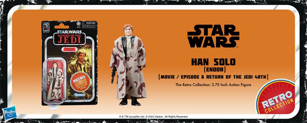 スター・ウォーズ レトロコレクション ハン・ソロ エンドア 映画『エピソード6/ジェダイの帰還』40周年 アクションフィギュア 未開封