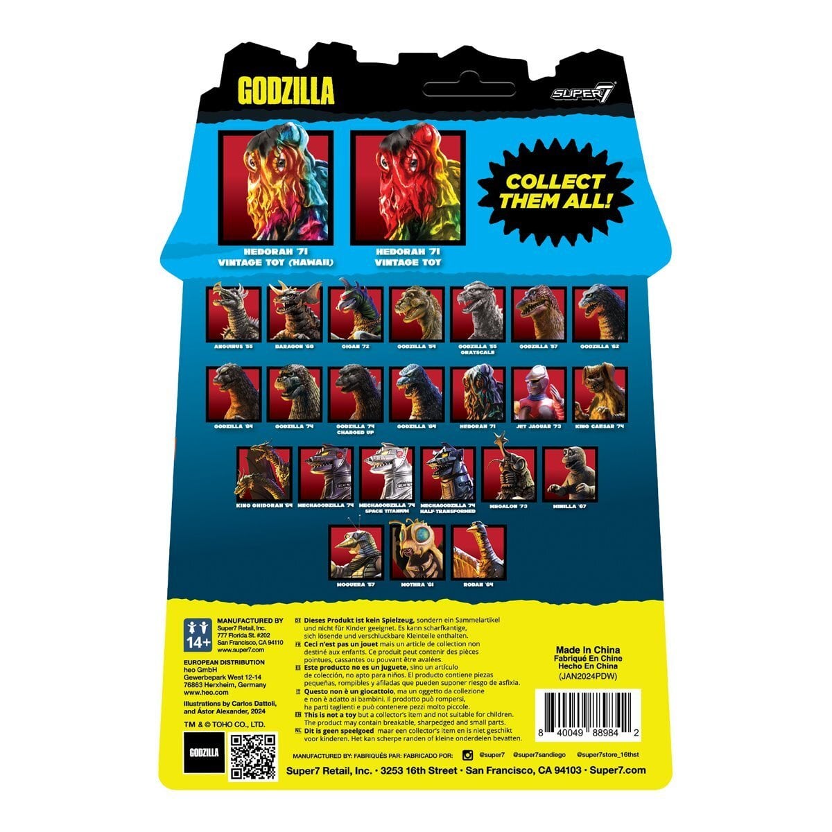 スーパー7 リ・アクション 東宝ゴジラ怪獣 ヘドラ '71 ヴィンテージトイver 3.75インチ アクションフィギュア 未開封