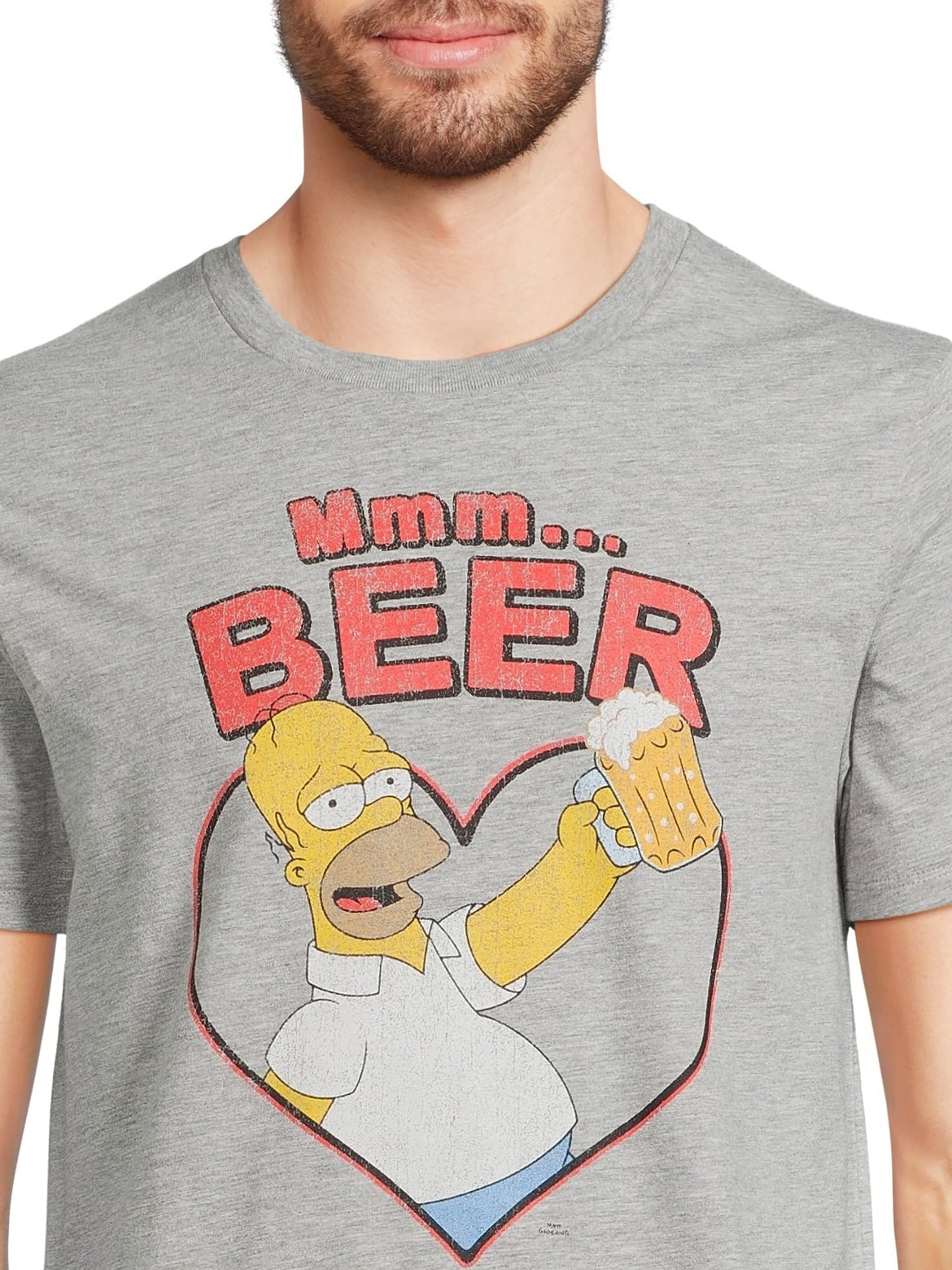 シンプソンズ ホーマー ”Mmm...BEER” グラフィック Tシャツ グレー