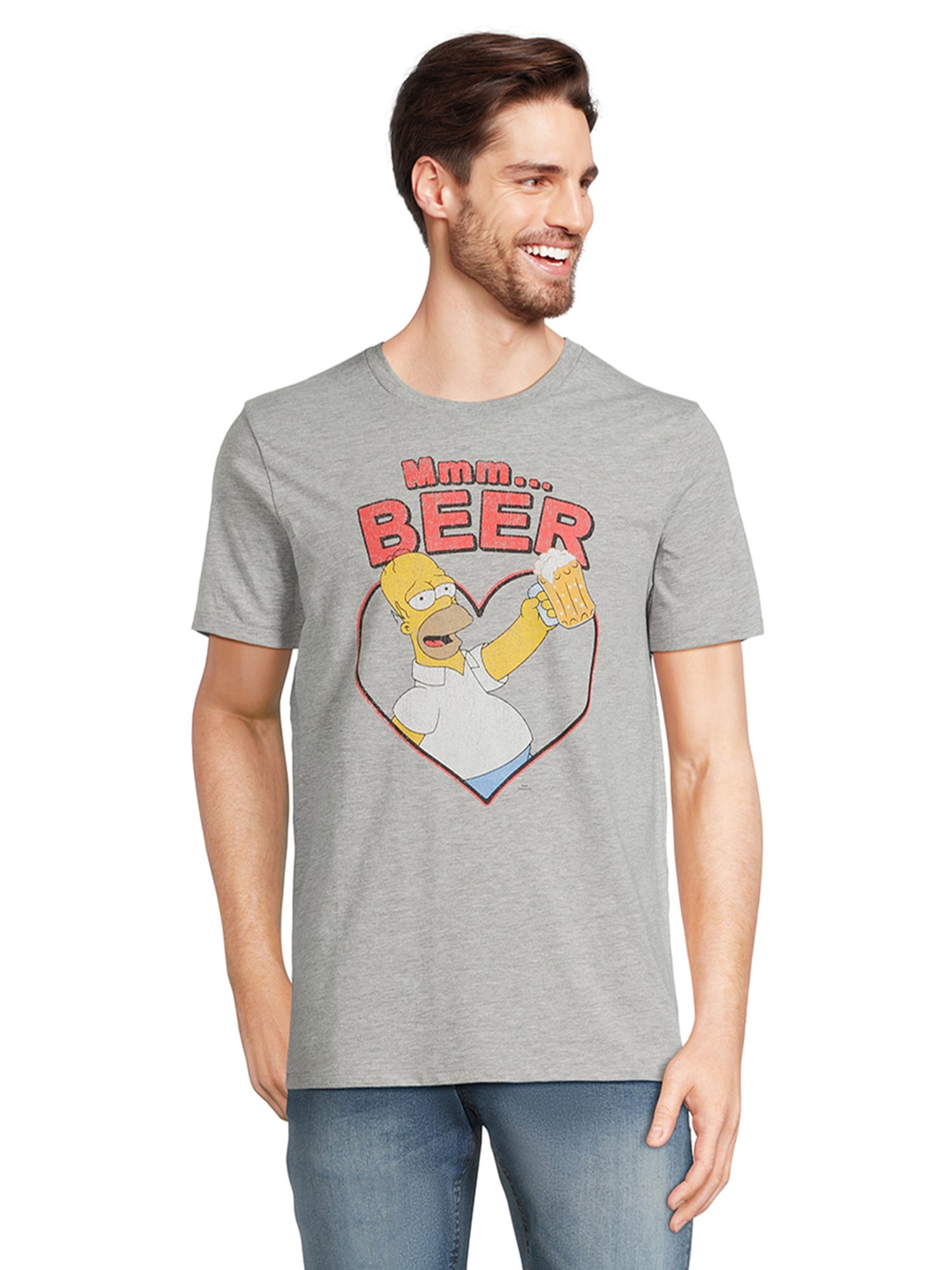 シンプソンズ ホーマー ”Mmm...BEER” グラフィック Tシャツ グレー 