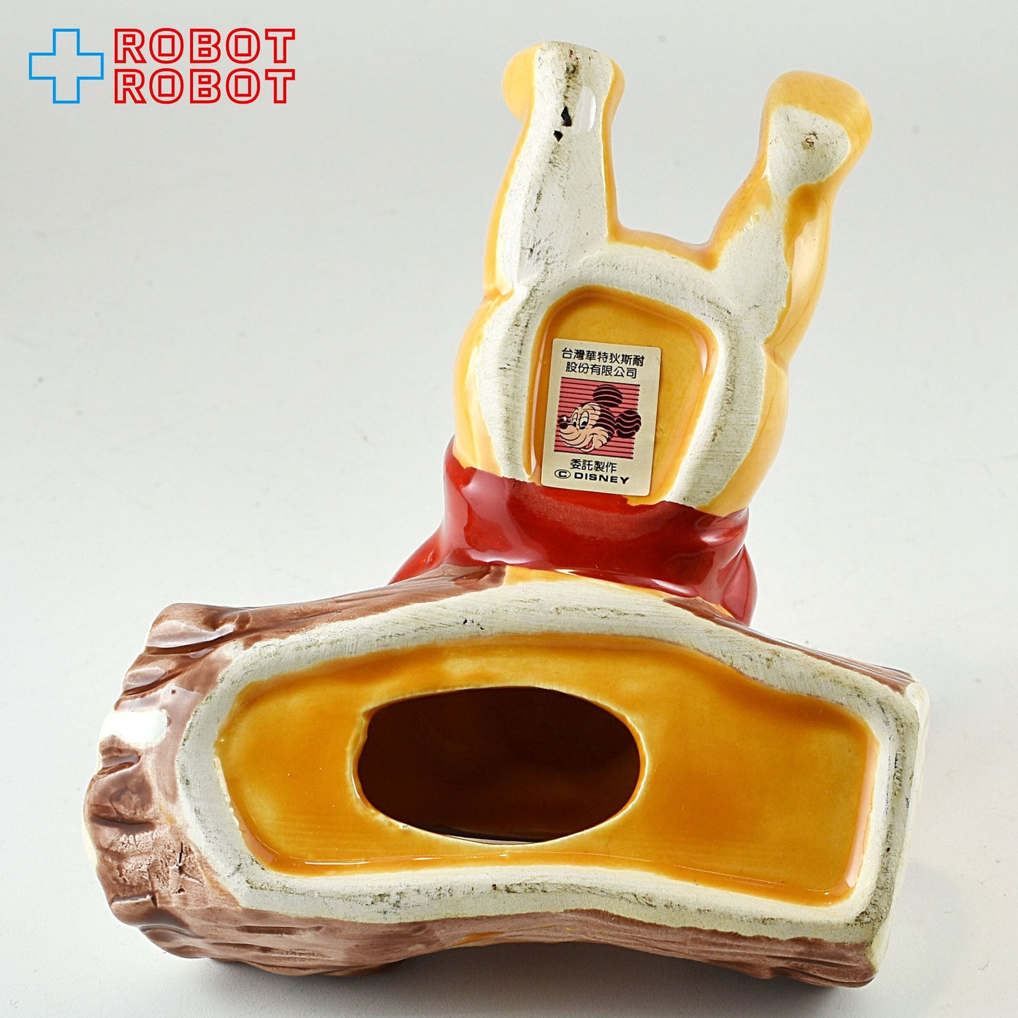ディズニー くまのプーさん 丸太でお昼寝 陶器貯金箱